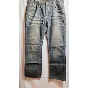 TOKYO FIVE Akira Boot Cut Jean Sz 36x32 Black Wash Denim Whispering Button-Fly